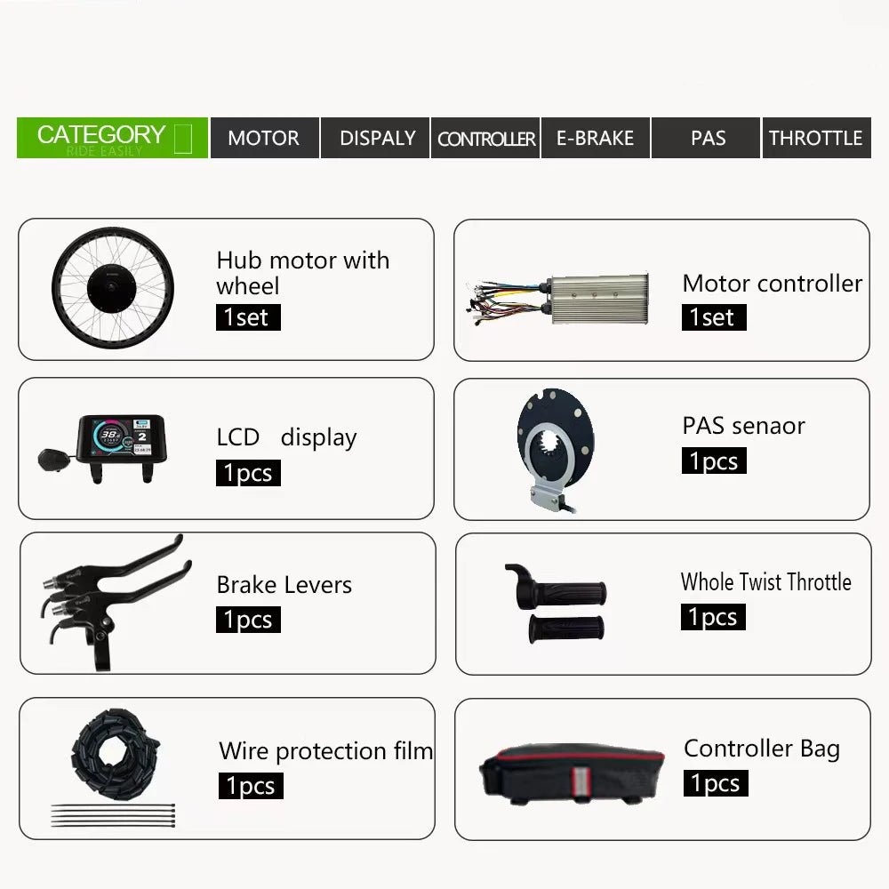 High Quality 48v 52v 60v 72v 3000w 5000w 8000w 12000w Mtx Motor Electric Motorcycle E-bike Conversion Kit for Bicycles Ebike