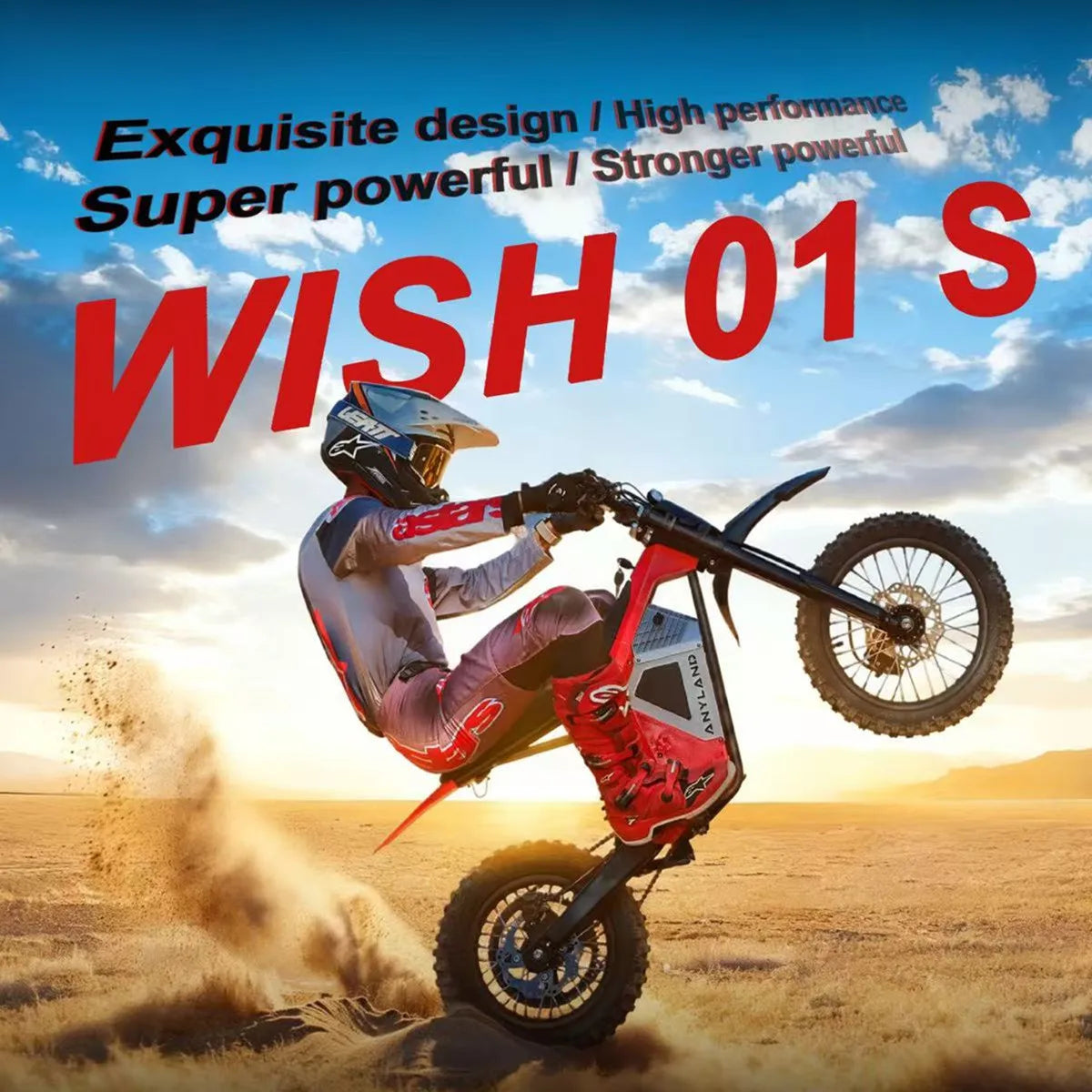 Wish01S Electric Dirt Bike Electric Motorcycle Off Road E Motocross Youth Teen Lightweight Enduro Bike Adult 12/14 Inch CE OEM