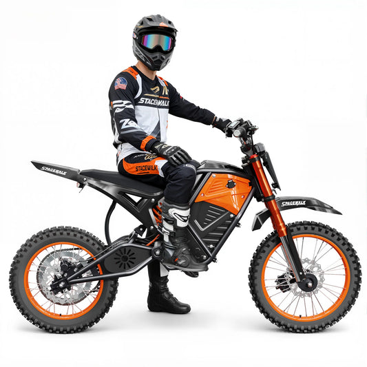3500W Central Motor Full Suspension Electric Mountain EBike 48V Hydraulic Disc Brake 14/12" Wheels Off-Road Dirt Bike