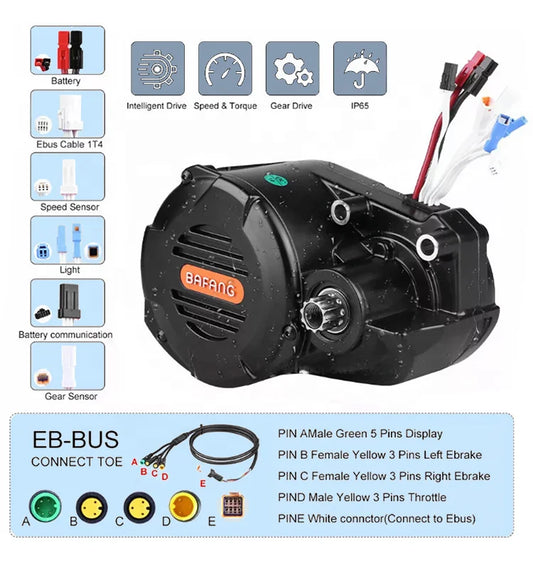 2026 New Arrivals Bafang Third Popular Big Power M620 Motor 48v 52v 1000w UART Version Ebike Kit Mid Drive Conversion Kits