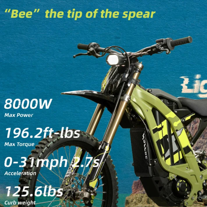 New SURRON Light Bee X Electric Scooter 60V 40Ah MAX8000W 45KG Aluminium Foldable Off-Road 75km/h