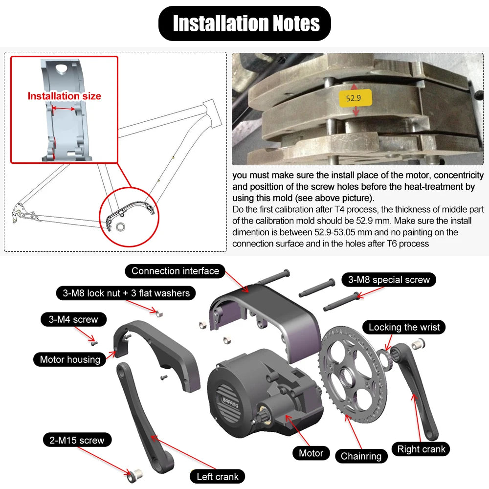 2026 New Arrivals Bafang Third Popular Big Power M620 Motor 48v 52v  1000w UART Version Ebike Kit Mid Drive Conversion Kits