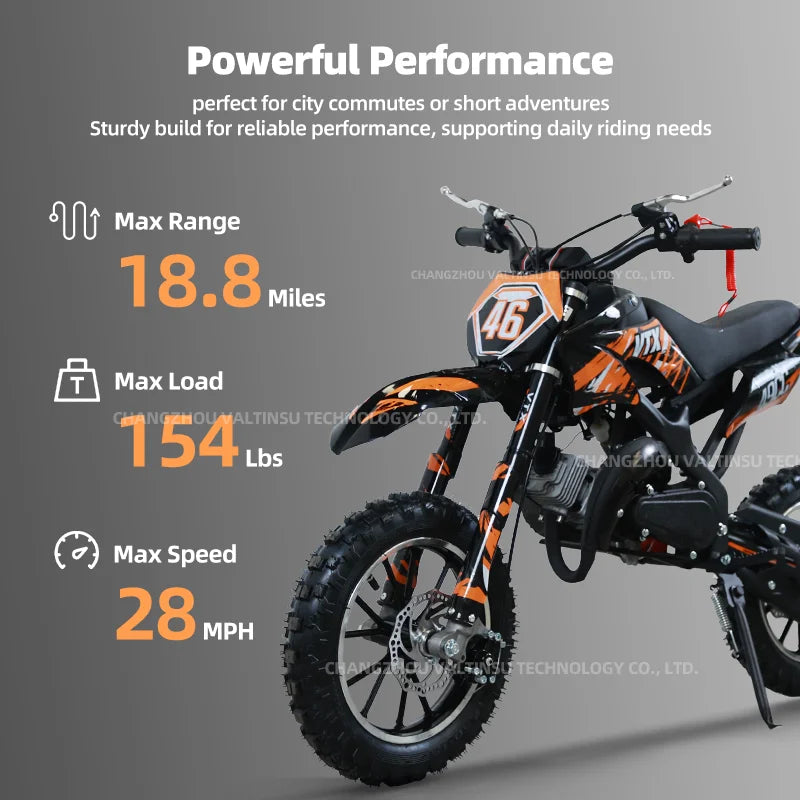 Hot Sale 49Cc Mini 2 Stroke Pull Start Pit Bike Off-Road Motorbike Gasoline Dirt Bike for Children