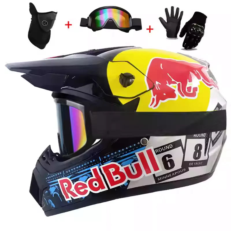 Full-face Helmet for Men/Women Adults & Kids-Track Cycling Mountain Bike/ATV/Karting Use Max. Speed 40-60km/h
