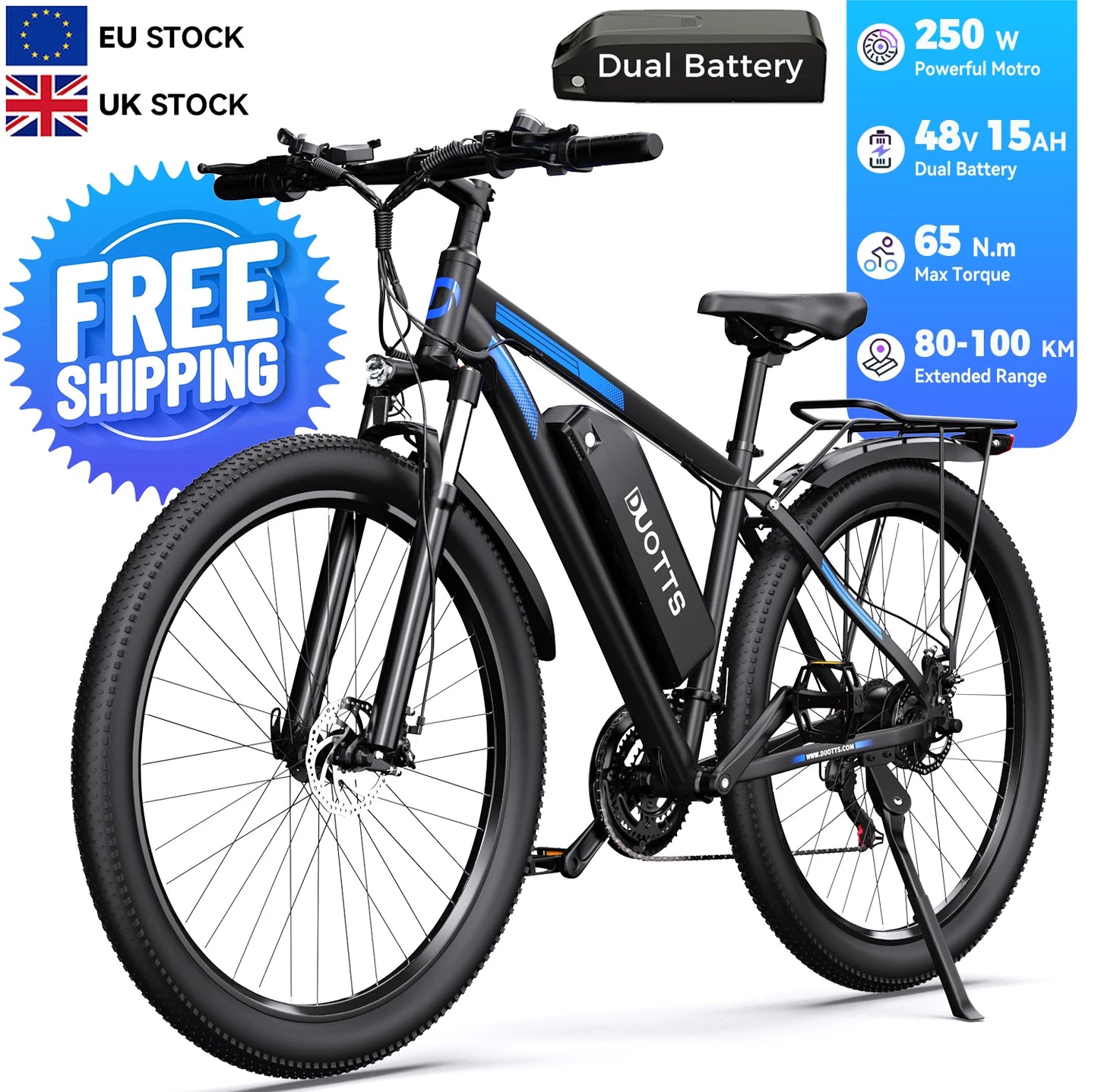 Free Shipping EU UK Warehouse Duotts C29 Electric E Bike 48V 15Ah Electric Bicycle Aluminum Frame 29Inch Tire Mountain Ebike