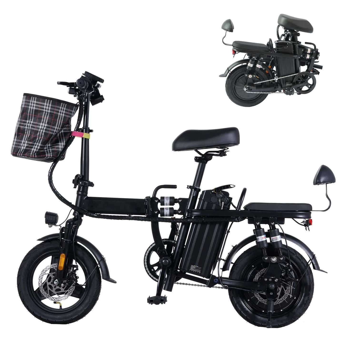 Free Shipping From US Warehouse Ebike for 500W 14-inch Foldable Electric Scooter Electric Bicycle Available in Multiple Colours.