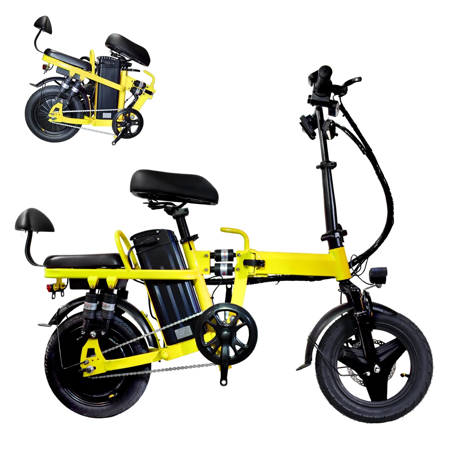 Free Shipping From US Warehouse Ebike for 500W 14-inch Foldable Electric Scooter Electric Bicycle Available in Multiple Colours.