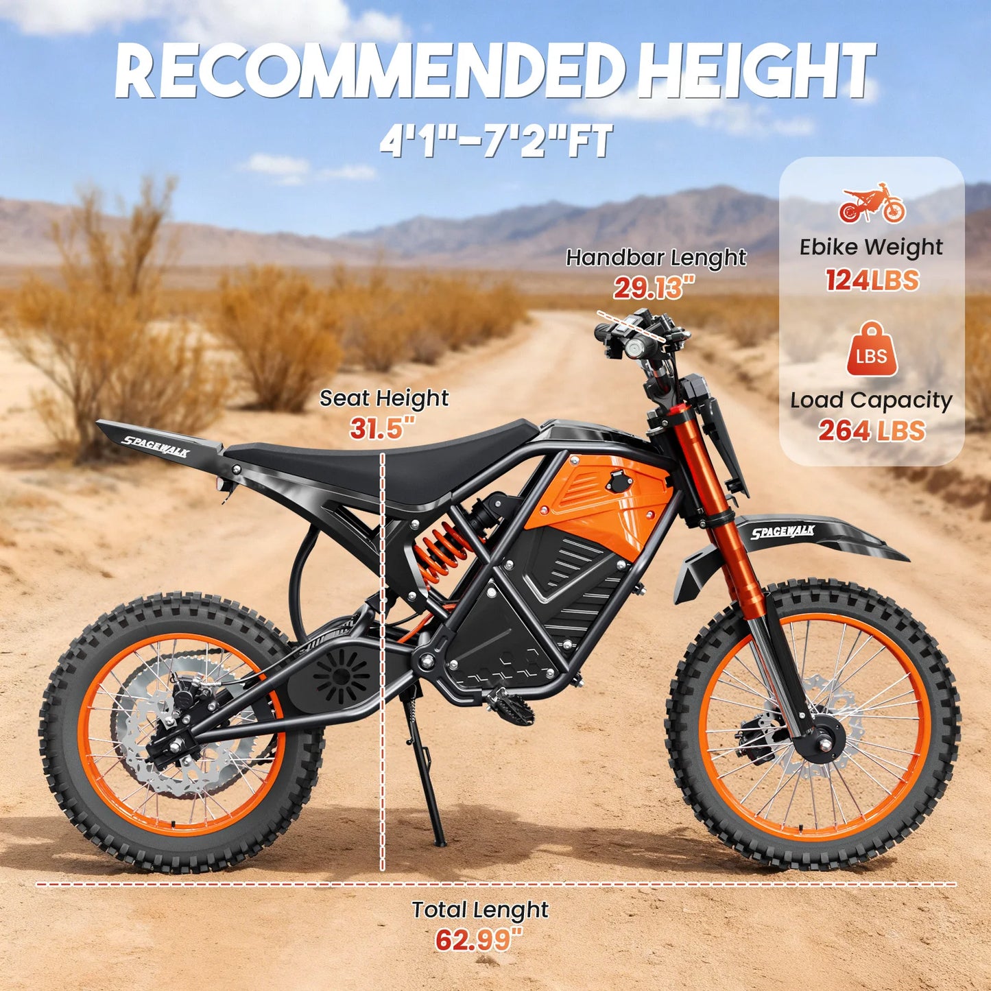 3500W Central Motor Full Suspension Electric Mountain EBike 48V Hydraulic Disc Brake 14/12" Wheels Off-Road Dirt Bike