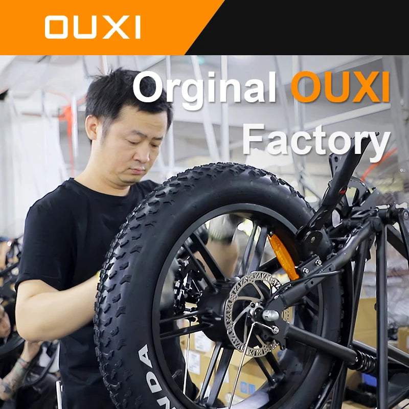 OUXI USA Stock 24'' Electric Mountain Bike Fat Tire E-Bike Aluminum Frame Long Range Lithium Battery Dirt Ebike GT2000