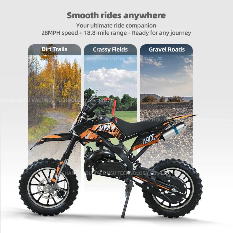 Hot Sale 49Cc Mini 2 Stroke Pull Start Pit Bike Off-Road Motorbike Gasoline Dirt Bike for Children
