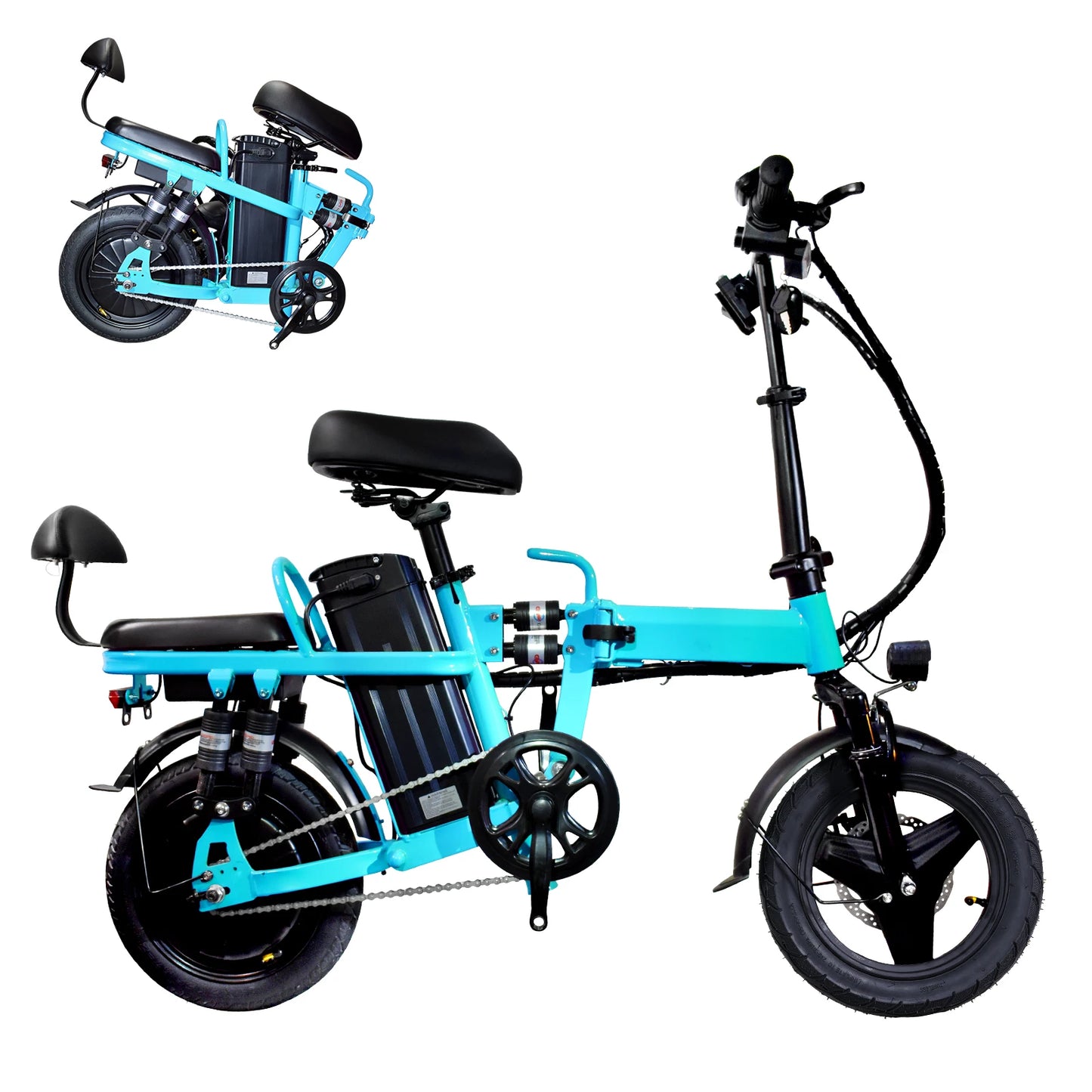 Free Shipping From US Warehouse Ebike for 500W 14-inch Foldable Electric Scooter Electric Bicycle Available in Multiple Colours.