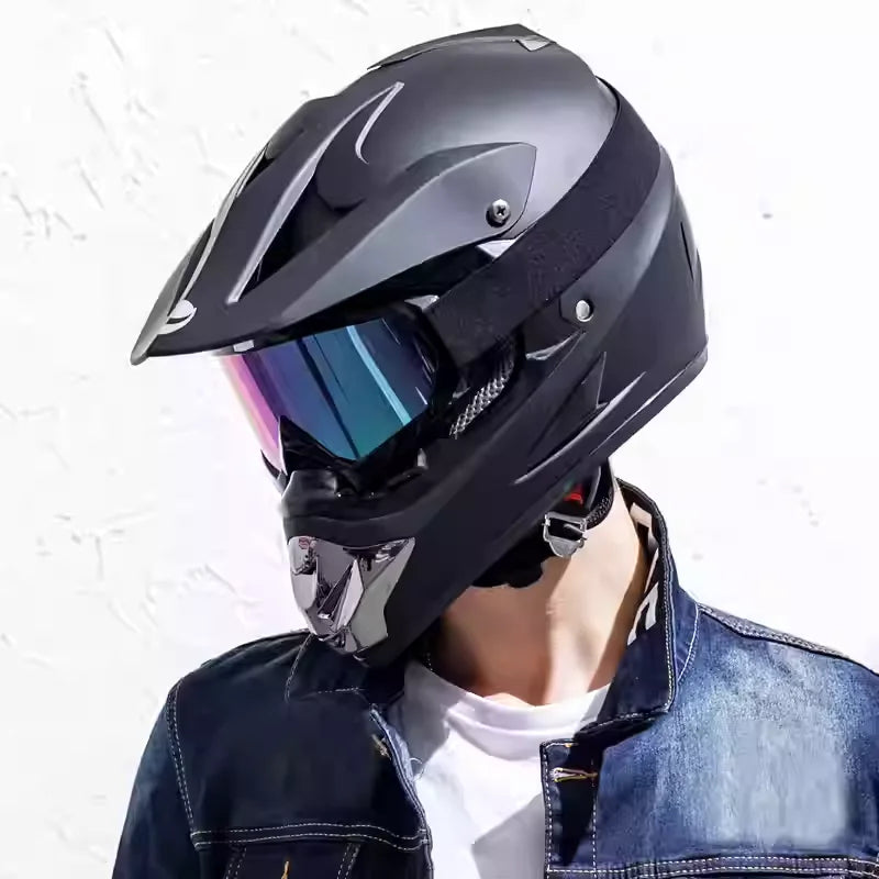 Full-face Helmet for Men/Women Adults & Kids-Track Cycling Mountain Bike/ATV/Karting Use Max. Speed 40-60km/h