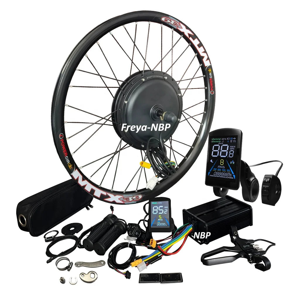 UK Stock MTX 26" 27.5" 29" 52V2000W 45A M8 NFC SURRON Throttle Ebike Electric Bike Hub Motor Electric Bike Kit 52V20Ah Battery
