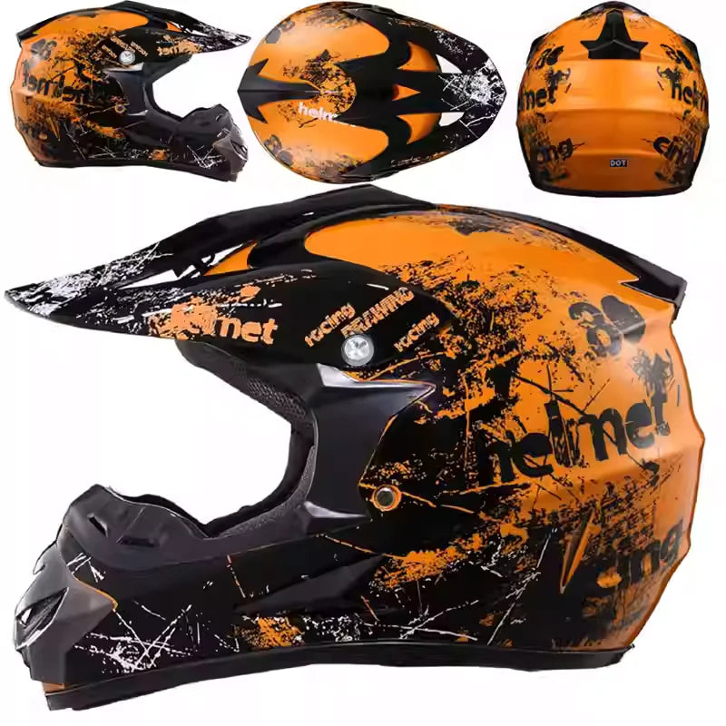 Full-face Helmet for Men/Women Adults & Kids-Track Cycling Mountain Bike/ATV/Karting Use Max. Speed 40-60km/h