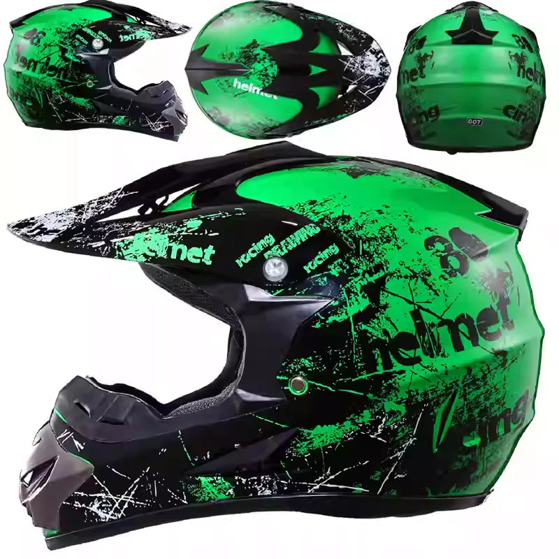 Full-face Helmet for Men/Women Adults & Kids-Track Cycling Mountain Bike/ATV/Karting Use Max. Speed 40-60km/h
