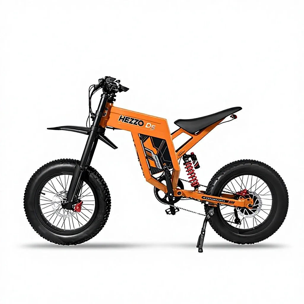 HEZZO D5 Fat Ebike 60V 3000W 160Nm Powerful Electric Off-Road Bike 30A 21700 Lithium 120Km Long Endurance USA EU Stock