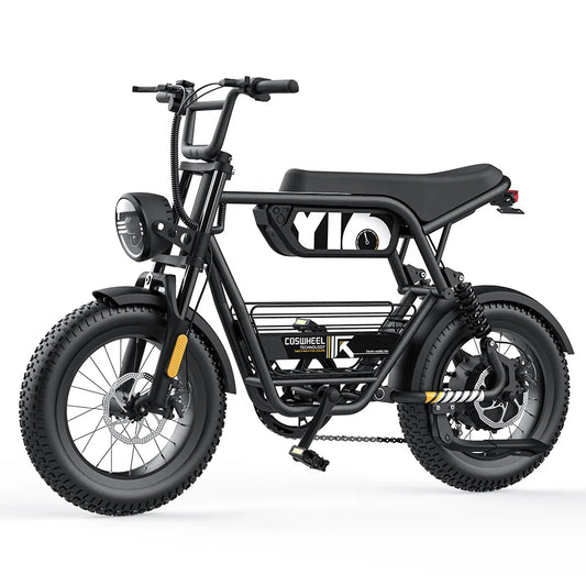 Coswheel Y16 Poland Warehouse Electric Bicycle 16 Inch 100KM Range Ebike 1000W 48V 2 Person Electric Bike for Food Delivery